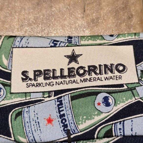 Nos Vintage Pellegrino Sparkling Water Mineral Fizzy Neck Ties Mens Silk Necktie - Picture 7 of 8